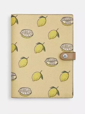Coach Notebook With Lemon Print NWOT